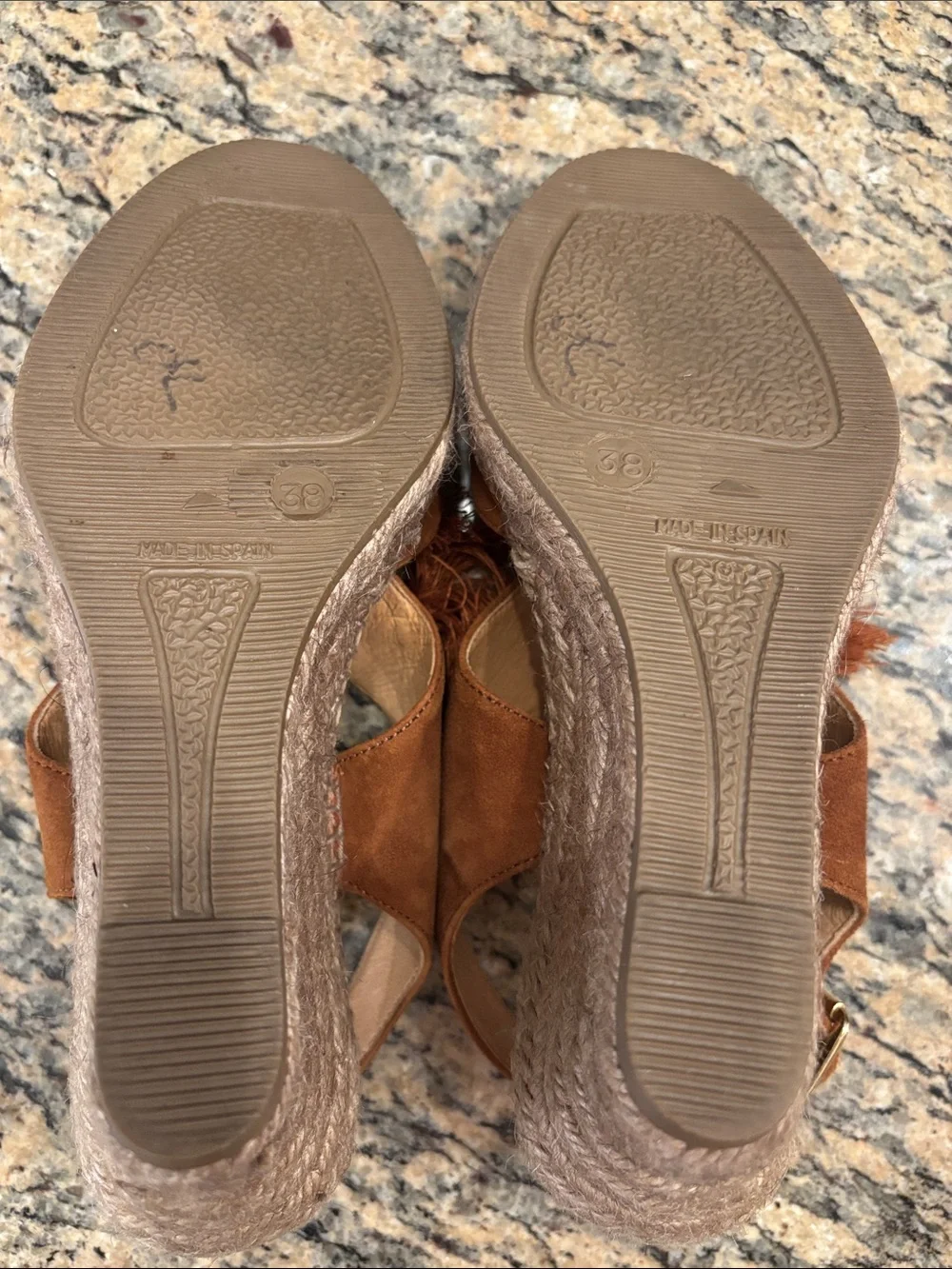 kanna Made in Spain Suede Tassel Espadrille Wedge Sandals | EU 38 | US 7.5
